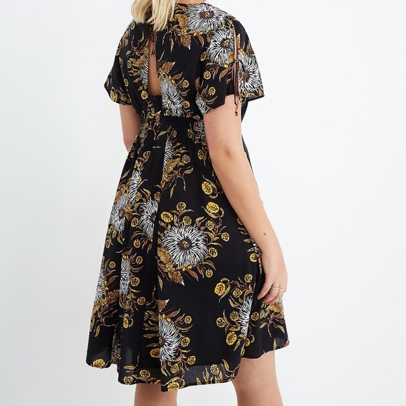 Open-Back Mini Dress in Painted Blooms - size 18 - Picture 2 of 5